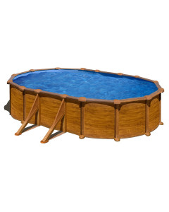 Gre Oval Mauritius removable swimming pool Mauritius wooden look