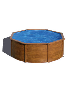 Piscina desmontable Gre Redonda Pacific aspecto madera