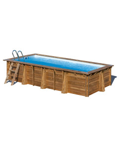 Piscina de madera rectangular Gre Papaya