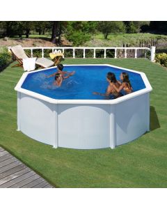 Circular swimming pool white steel Wet with Cartridge Filter