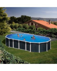 Gre Oval Creta rattan look rattan look removable swimming pool 