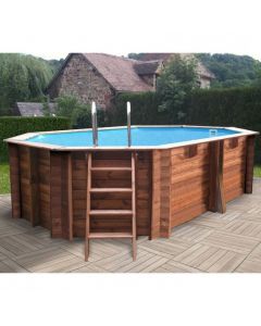 Gre oval wooden removable swimming pool 
