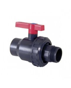 Uniblock ball valve PVC PE-EPDM glued and threaded male Cepex