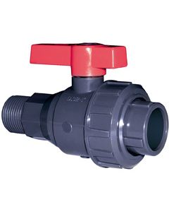 Uniblock ball valve PVC PE-EPDM male threaded and glued Cepex