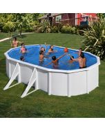 Gre Oval Oval Detachable Swimming Pool Azores white 