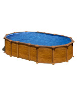 Piscina desmontable Gre Ovalada Amazonia aspecto madera