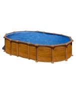 Piscina desmontable Gre Ovalada Amazonia aspecto madera