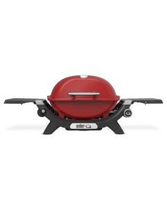 Barbacoa Weber Q 1200N roja con mesas laterales