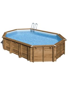 Wooden swimming pool Sunbay Avocado oval 656x456x131 Gre
