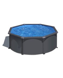 Piscina acero Gre Anthracite redonda altura 132 cm