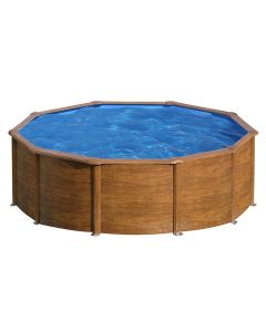 Piscina desmontable Gre Redonda Sicilia aspecto madera